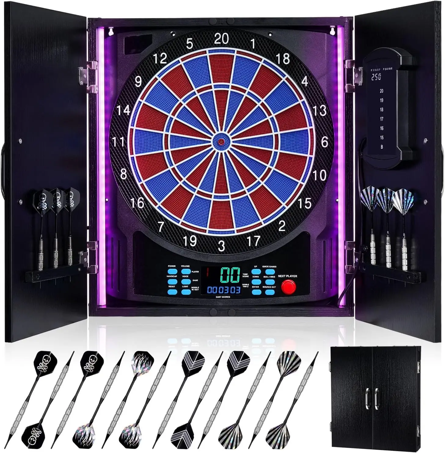 Tablero de dardos electrónico, - Electronic Dartboard Cabinet reseña y precio